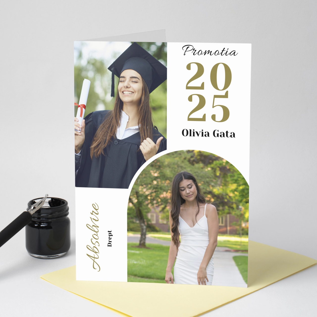 Felicitare personalizata cu doua fotografii si mesaj