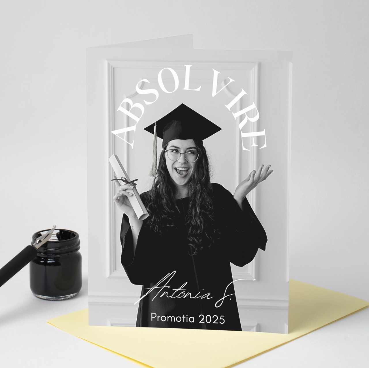 Felicitare personalizata cu o fotografie si text