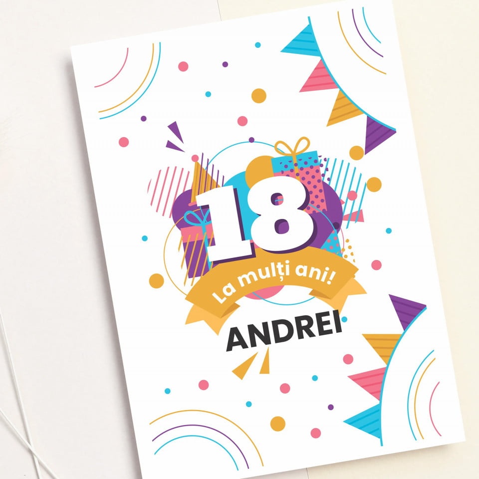 Felicitare personalizata pentru 18 ani