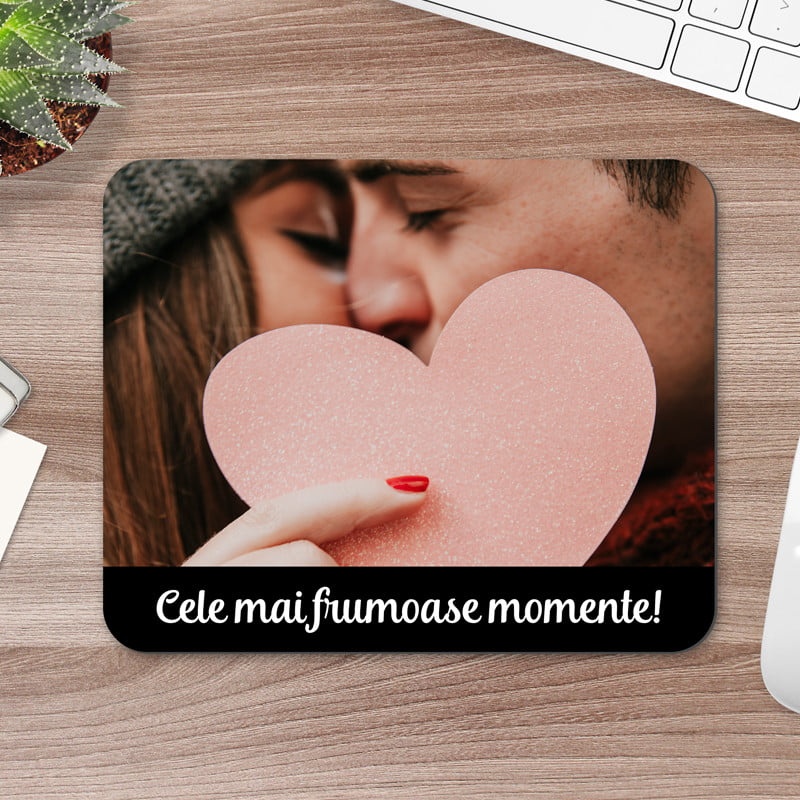 Mousepad personalizat cu fotografie si text