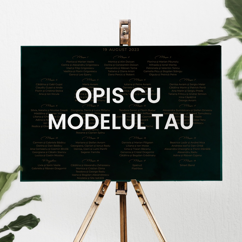 Opis - asezare la mese cu modelul tău