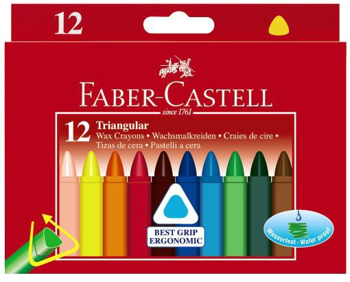 Creioane cerate, 12 culori, Faber-Castell