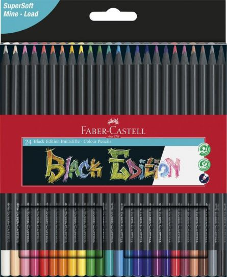 CREIOANE COLORATE 24 CULORI BLACK EDITION FABER-CASTELL Faber-Castell imagine 2022 depozituldepapetarie.ro