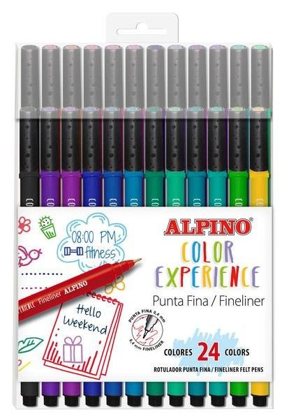 Fineliner, varf 0.4mm, 24culori/set, ALPINO Color Experience Alpino imagine 2022 depozituldepapetarie.ro