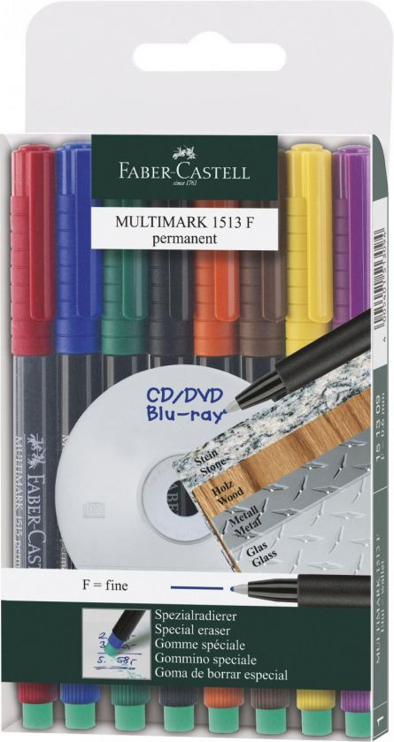 Marker permanent set 8 F Multimark Faber-Castell