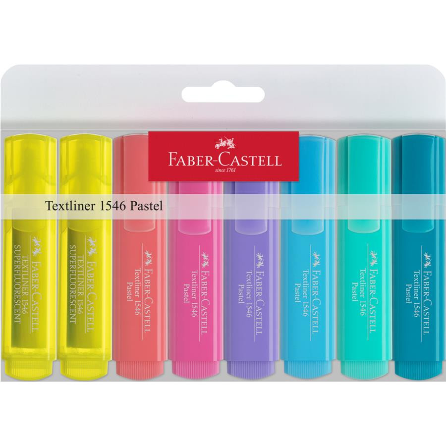 Textmarkere fluorescente 8/set Faber-Castell Superfluorescent 1546