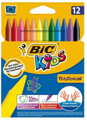 Creioane cerate 12 culori/ set Plastidecor Bic Bic imagine 2022 depozituldepapetarie.ro