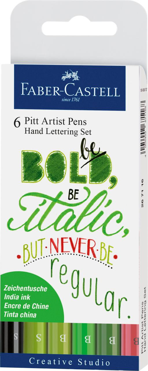 Set Pitt Artist 6/set Be Bold Be Italic But Never Be Regular Faber-Castell imagine 2022 depozituldepapetarie.ro