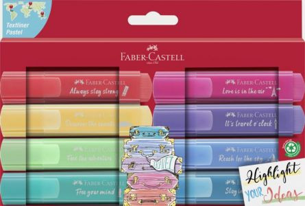 Textmarker set 8 pastel cutie carton Faber-Castell Faber-Castell imagine 2022 depozituldepapetarie.ro