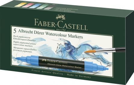 SET 5 MARKERE SOLUBILE A.DURER FABER-CASTELL Faber-Castell imagine 2022 depozituldepapetarie.ro