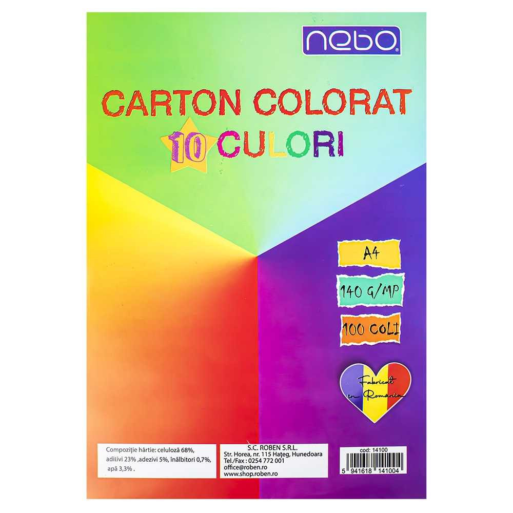 Carton colorat neted 140G A4 set 10 culori – 100 file horus-center.ro imagine 2022 depozituldepapetarie.ro
