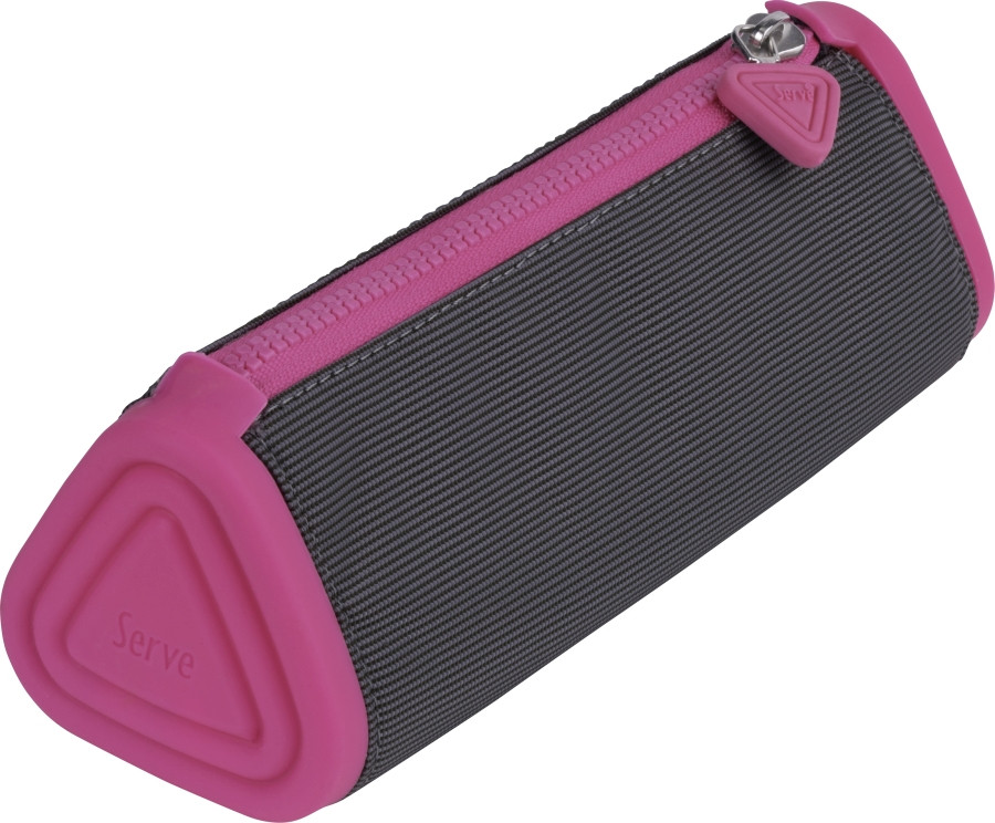 NECESSAIRE TRIUNGHIULAR SERVE PRISMO SILICON/POLIESTER GRI/ROZ BLISTER