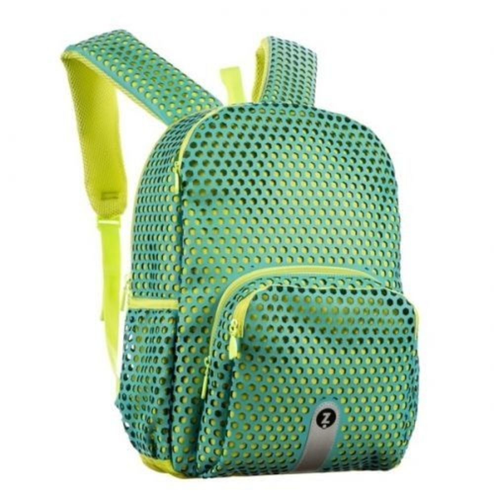 Rucsac ZIPIT Mesh Light Blue & Green, cu buzunare laterale