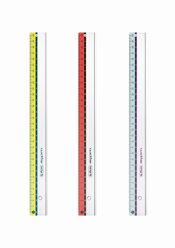 RIGLA PLASTIC 30CM MY.PEN 3 COMBINATII DE CULORI Herlitz imagine 2022 depozituldepapetarie.ro