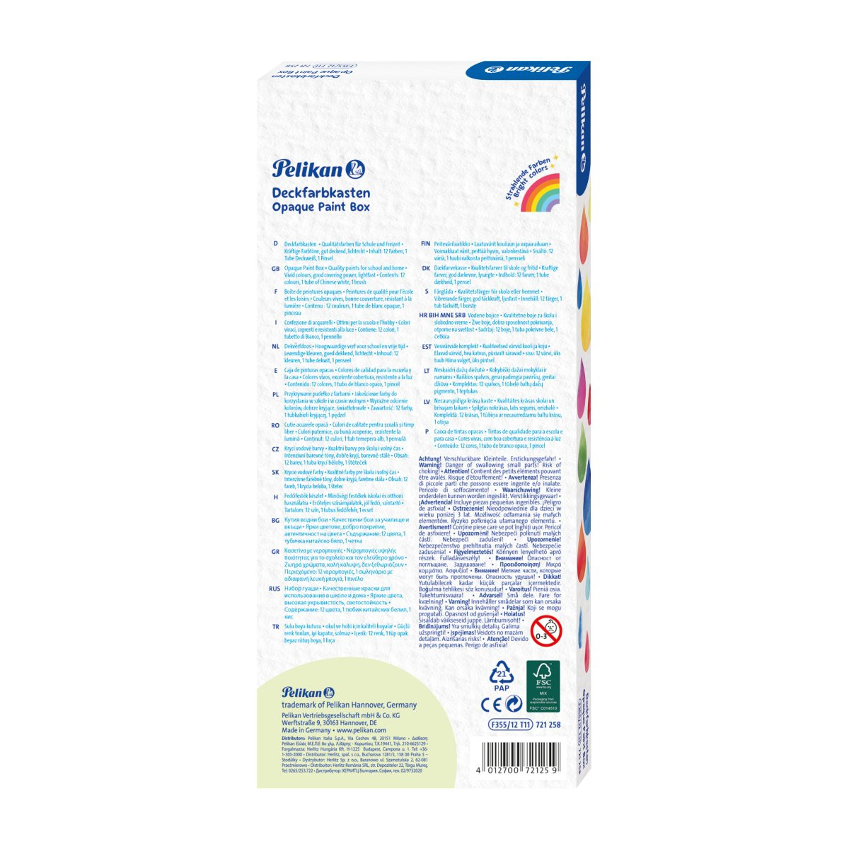 Acuarele Pelikan 12/set +pensula+tub alb Acuarele Pelikan 12/set +pensula+tub alb