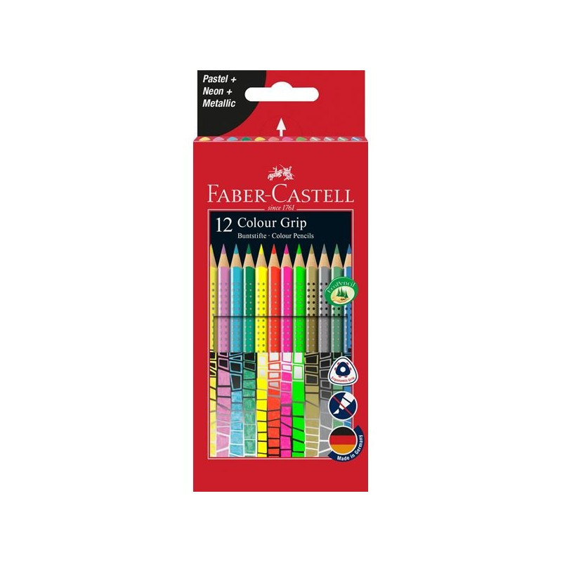 Creioane colorate 12 culori speciale Grip Faber-Castell Faber-Castell imagine 2022 depozituldepapetarie.ro
