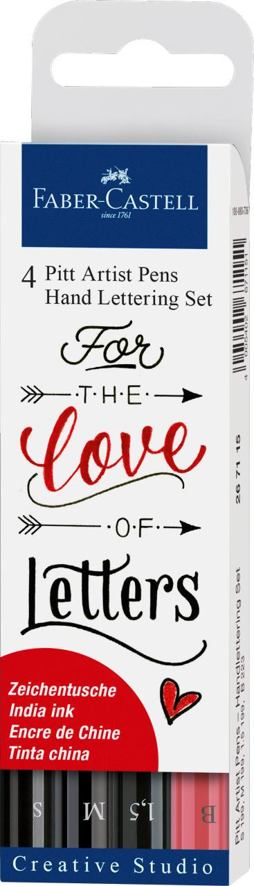 Set Pitt Artist 4/set For The Love Of Letters Faber-Castell imagine 2022 depozituldepapetarie.ro