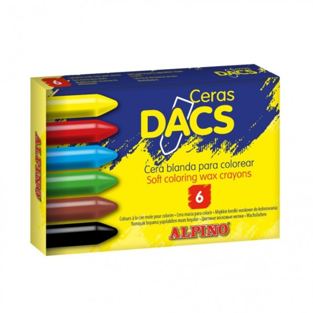 Creioane cerate soft, 6 culori/cutie, Dacs ALPINO Alpino imagine 2022 depozituldepapetarie.ro