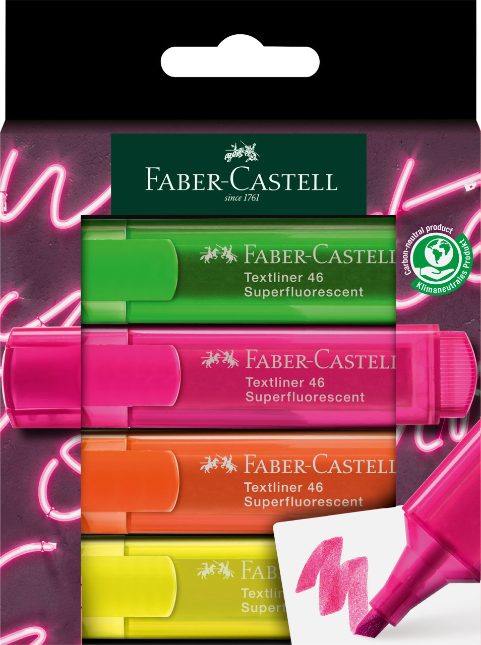 Textmarker 4/Set Superfluorescent Faber - Castell