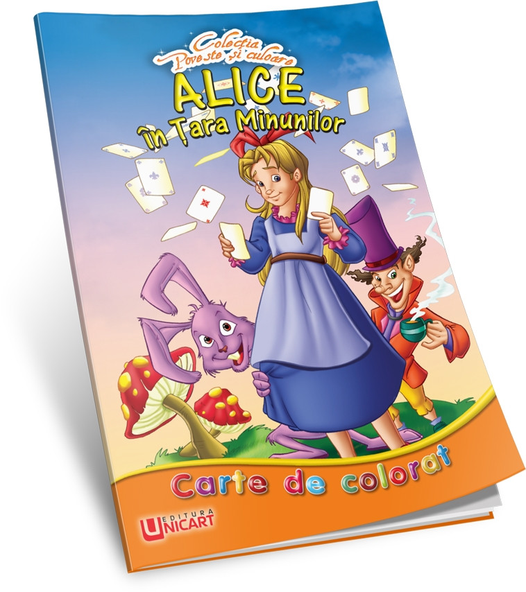 Alice in tara Minunilor -carte de colorat cu poveste