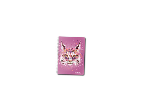 CAIET CU SPIRALA 10X14 CM 200F PATRATELE WILD ANIMALS LYNX