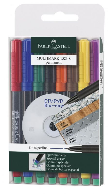 Marker permanent set 8 S Multimark Faber-Castell