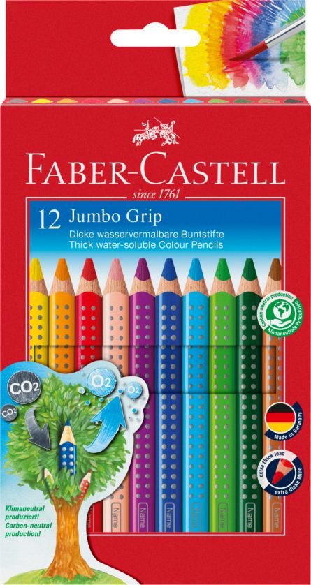 CREIOANE COLORATE 12 CULORI + ASCUTITOARE JUMBO GRIP FABER-CASTE Faber-Castell imagine 2022 depozituldepapetarie.ro