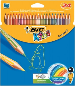 Creioane colorate 24 culori Tropicolors 2 Bic Bic imagine 2022 depozituldepapetarie.ro
