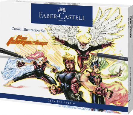 SET COMIC ILLUSTRATION 15 PIESE FABER-CASTELL Faber-Castell imagine 2022 depozituldepapetarie.ro