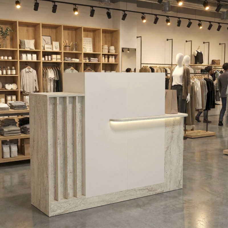 Birou recepție, Dayana Front Desk, UnicUtil, Travertin-Crem, 150 cm