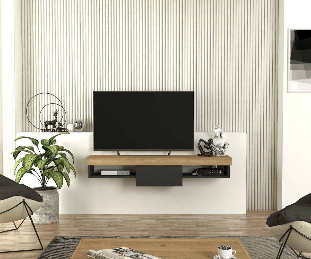 Comoda TV, Modern Edge, UnicUtil, Gri