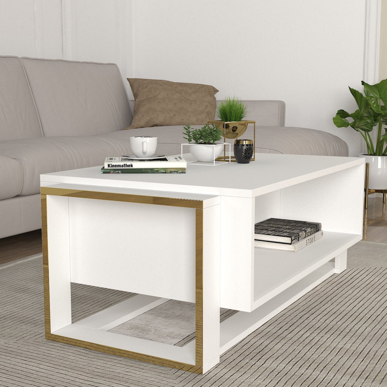 Masa de cafea UnicUtil Luxury Editon, 106 x 60 x 41 cm, Alb