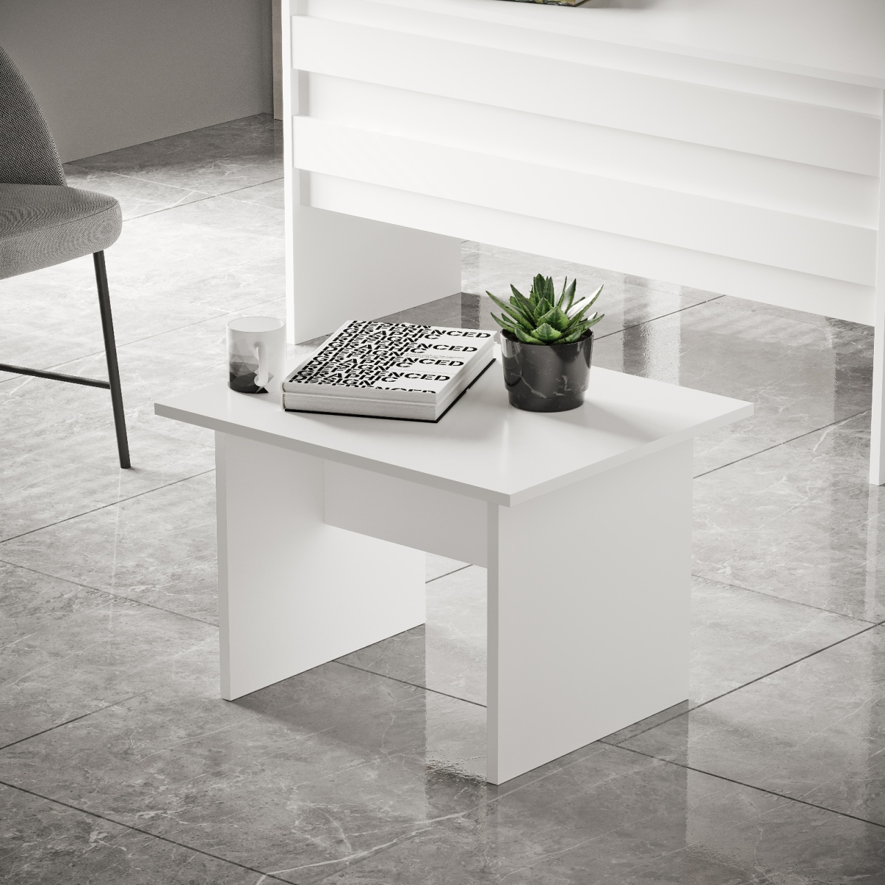 Masuta cafea UnicUtil Alb 60 x 50 x 46.3 cm