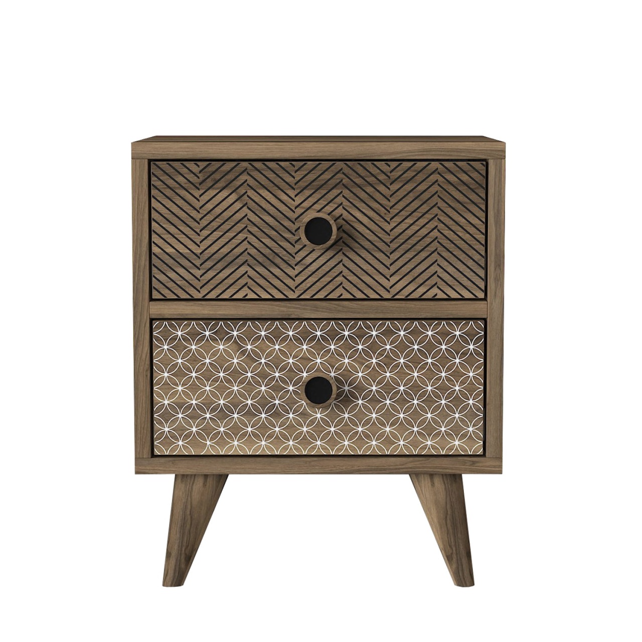 Noptiera UnicUtil cu doua Sertare pentru depozitare, Maro 40 x 30 x 48 cm