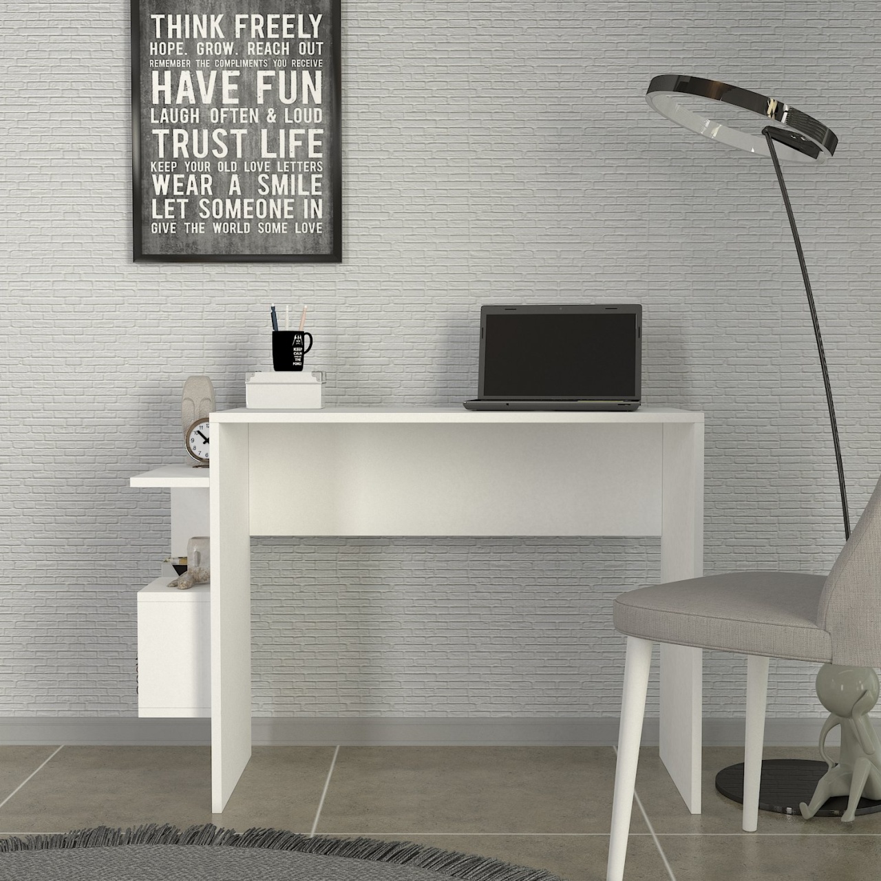 Birou, Sharp Focus, UnicUtil, 104.5 x 40 x 73.8 cm, Alb