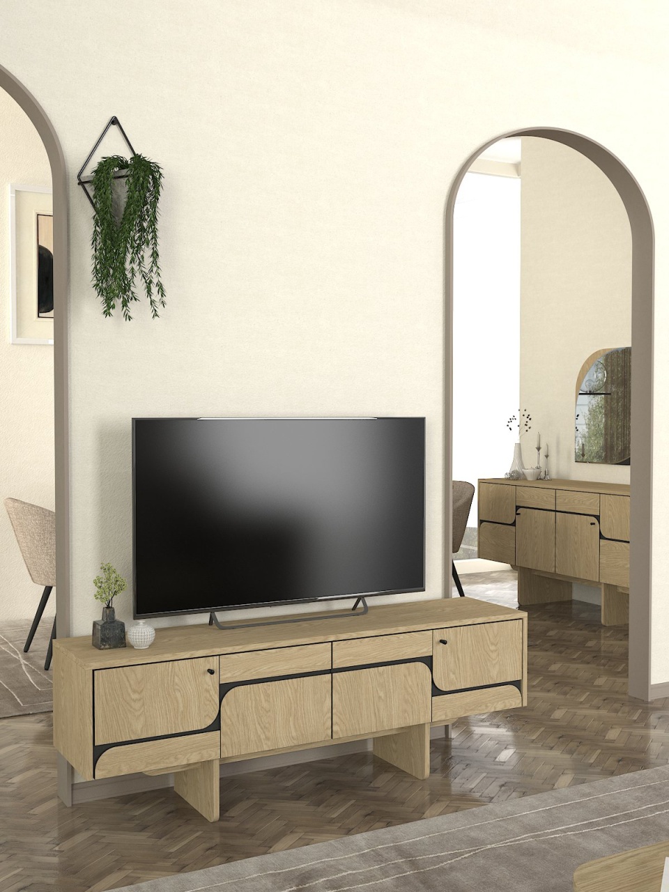 Comoda TV, Smart Balance, UnicUtil, Gri Crem