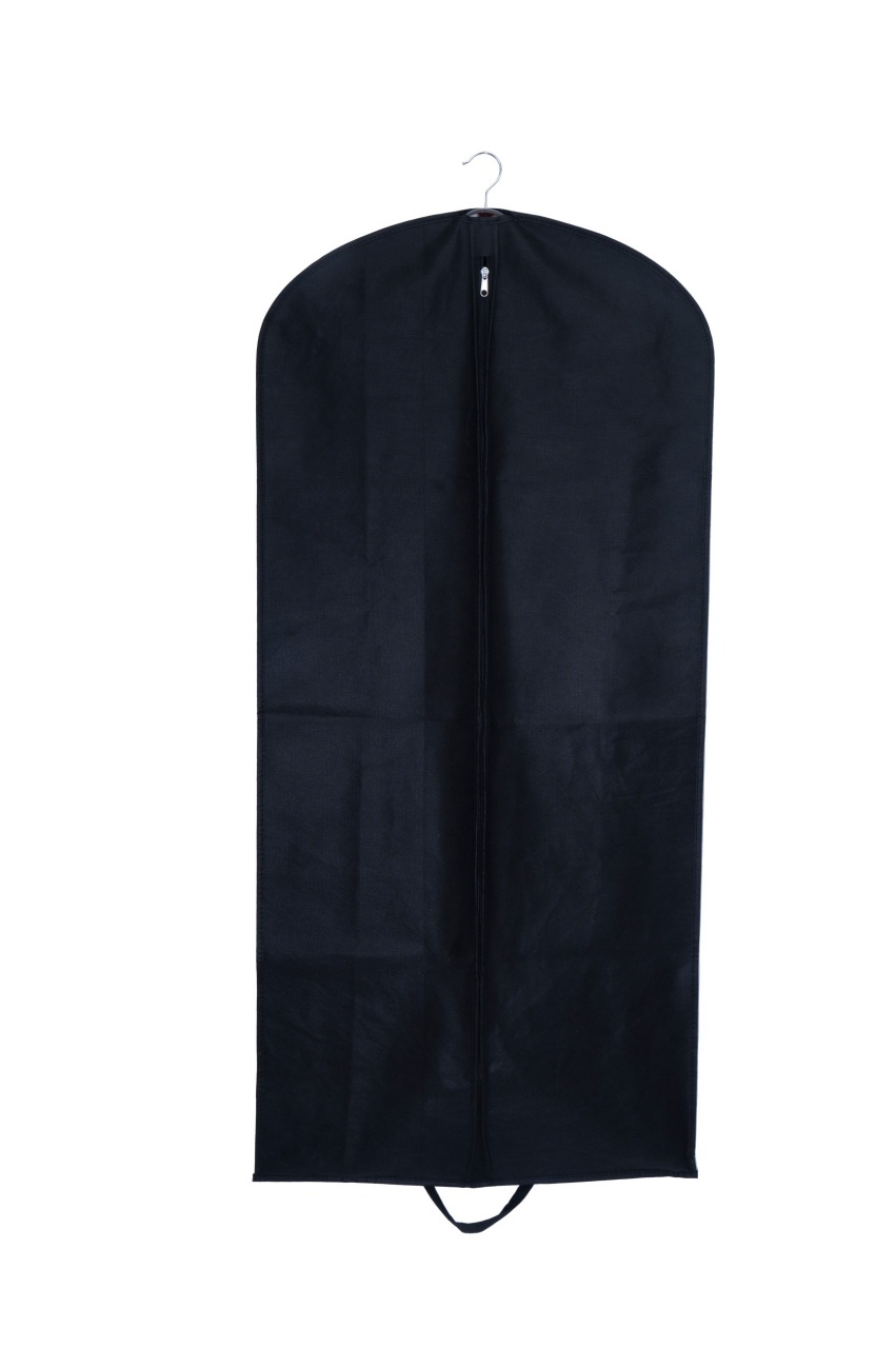 Husa pentru costum, cu maner, din material netesut, Polipropilenă, 60 x 130 cm, Negru