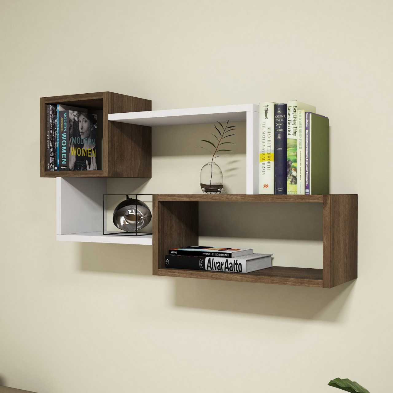 Rafturi perete, Classic Base, UnicUtil, 90 x 51 x 20 cm, Alb Nuc