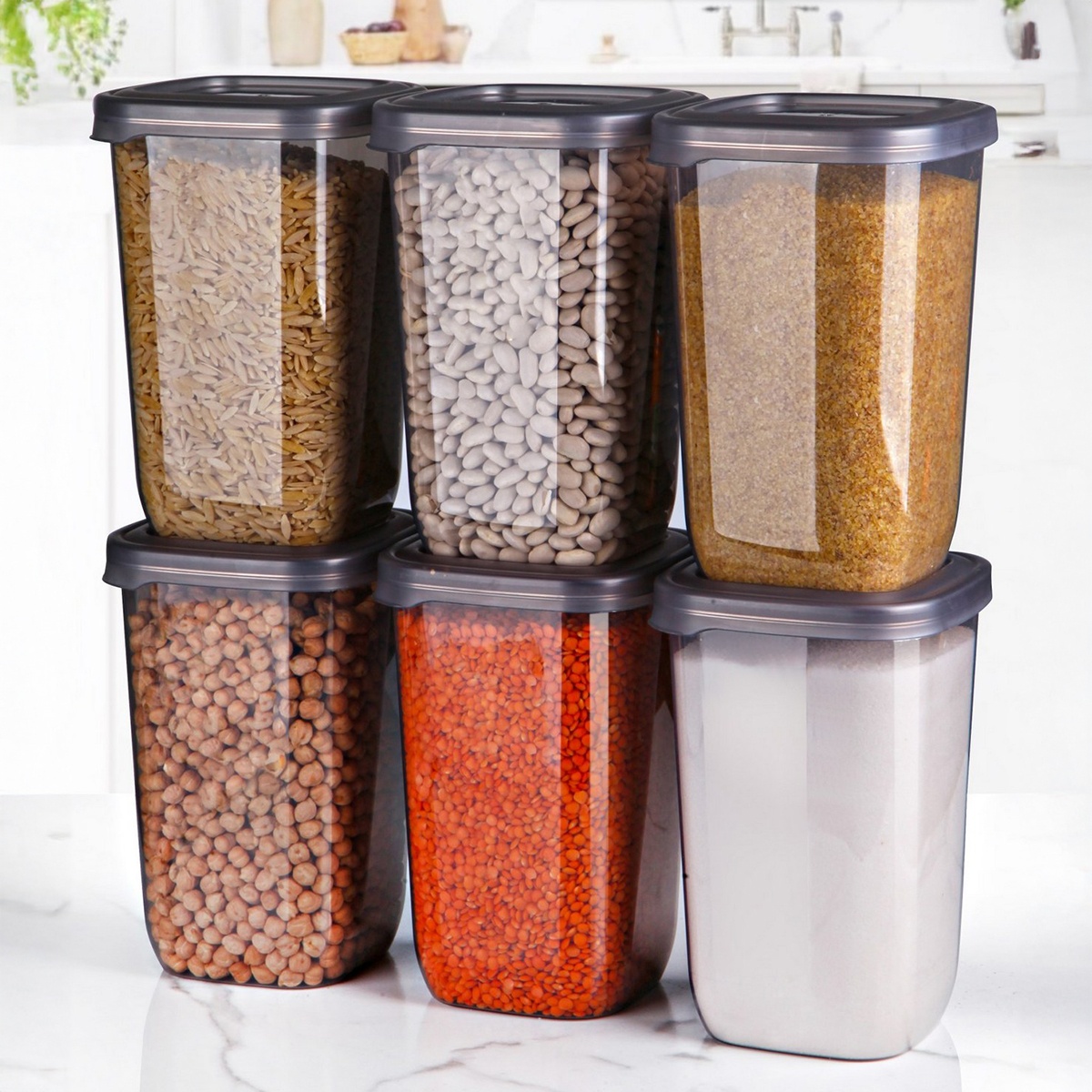 Set 6 recipiente alimentare , UnicUtil, Sturdy Modern, Antracit