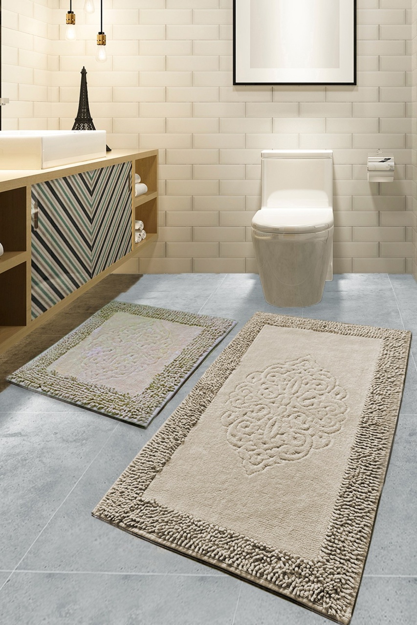 Set covorase baie 2 piese, Modern Look, UnicUtil, Bej, Multicolor