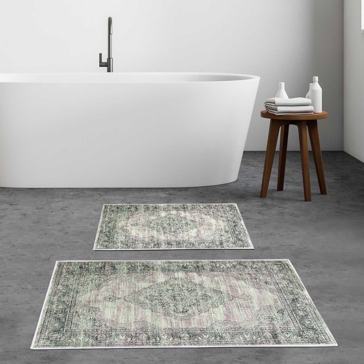 Set covorase baie 2 piese, Modern Look, UnicUtil, Multicolor