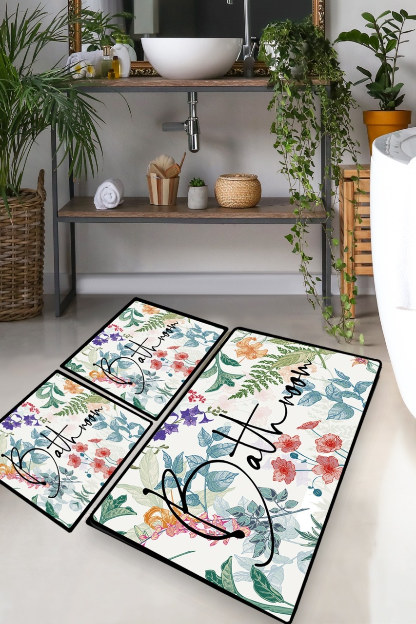 Set covorase baie 3 piese, Sophisticated Texture, UnicUtil, Multicolor