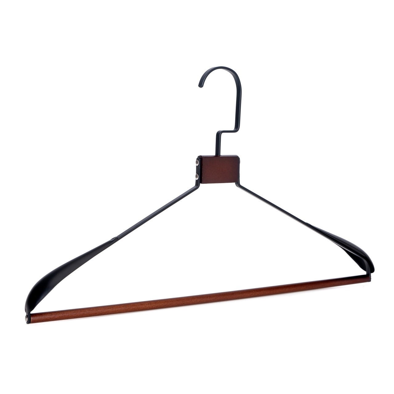 Umeraș de lux din metal negru vintage cu cârlig rotativ, umeri lați și design modern, 1 bucata