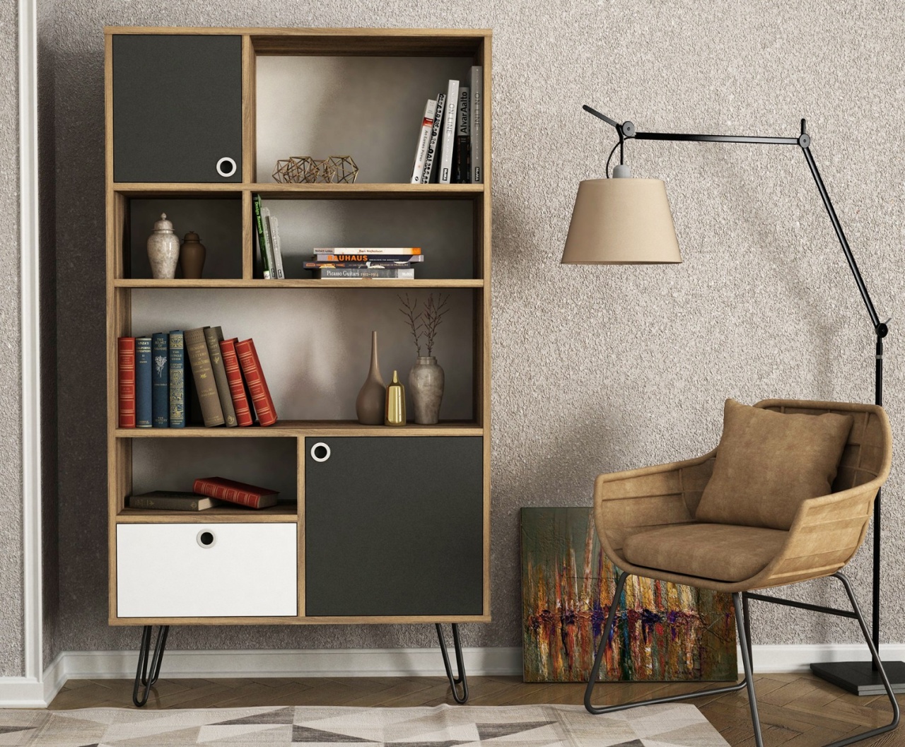 Biblioteca, Style Hub, UnicUtil, 90 x 25 x 160 cm, Nuc