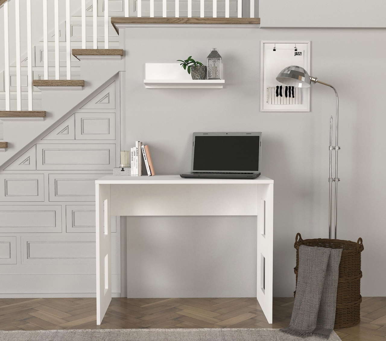 Birou, Minimal Space, UnicUtil, 90 x 45 x 73.8 cm, Alb