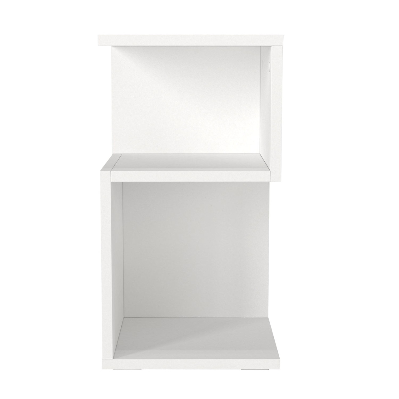 Masă de cafea cu rafturi pe trei niveluri in model S, Alb Dreapta 30 x 30 x 55cm