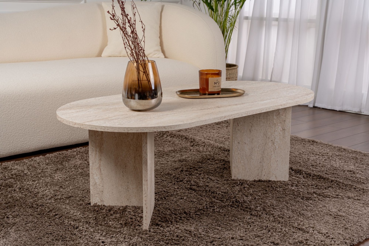 Masa de cafea, Modern Touch, UnicUtil, 119 x 60 x 40 cm, Crem