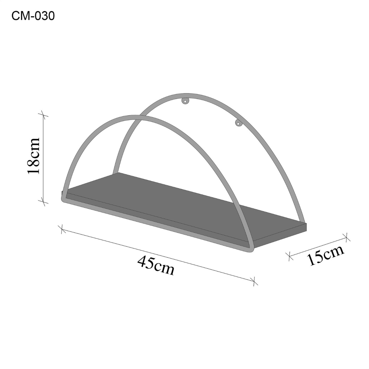 Raft, Stylish Grand, UnicUtil, 45 x 15 x 18 cm, Auriu - Maro