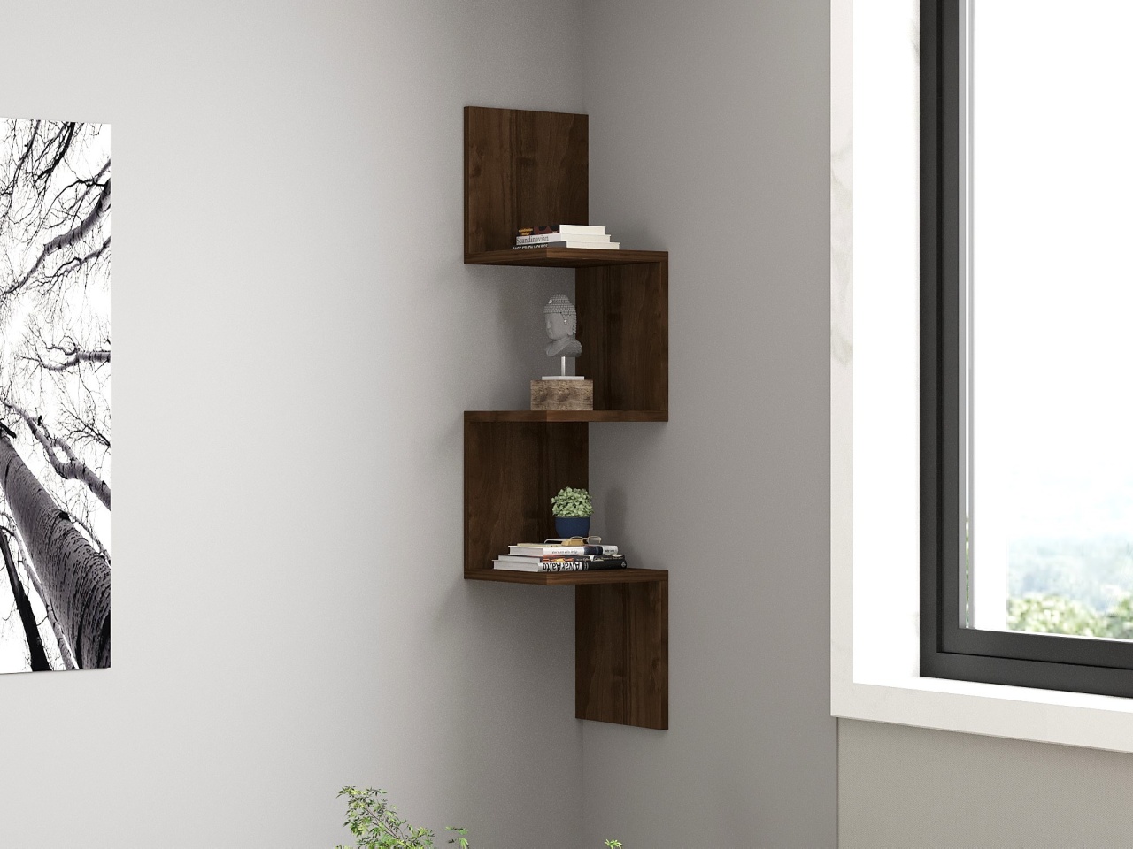 Rafturi perete, Simple Shelf, UnicUtil, 25 x 105 x 25 cm, Nuc