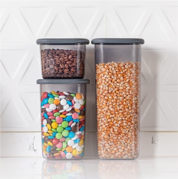 Set 3 recipiente alimentare , UnicUtil, Versatile Premium, Antracit